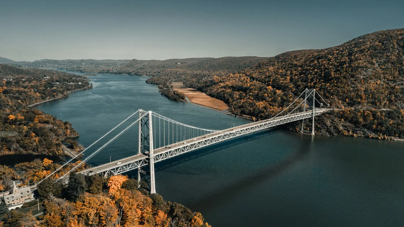 Bear Mountain Bridge over the Hudson River, near Cortlandt, New York